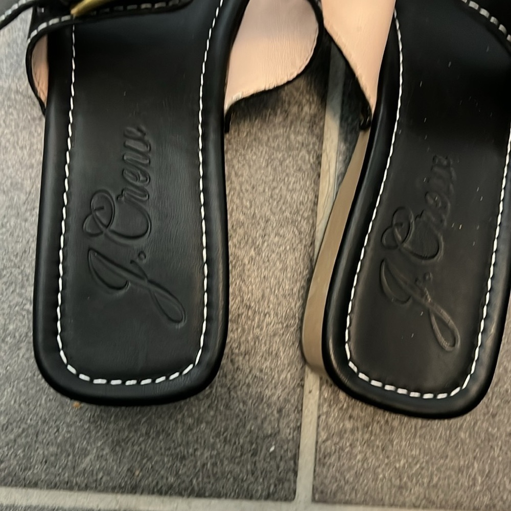 J. Crew Women’s Leather Double Buckle-Strap Sandals Sz 11 comfy vacation chunky - Picture 4 of 7